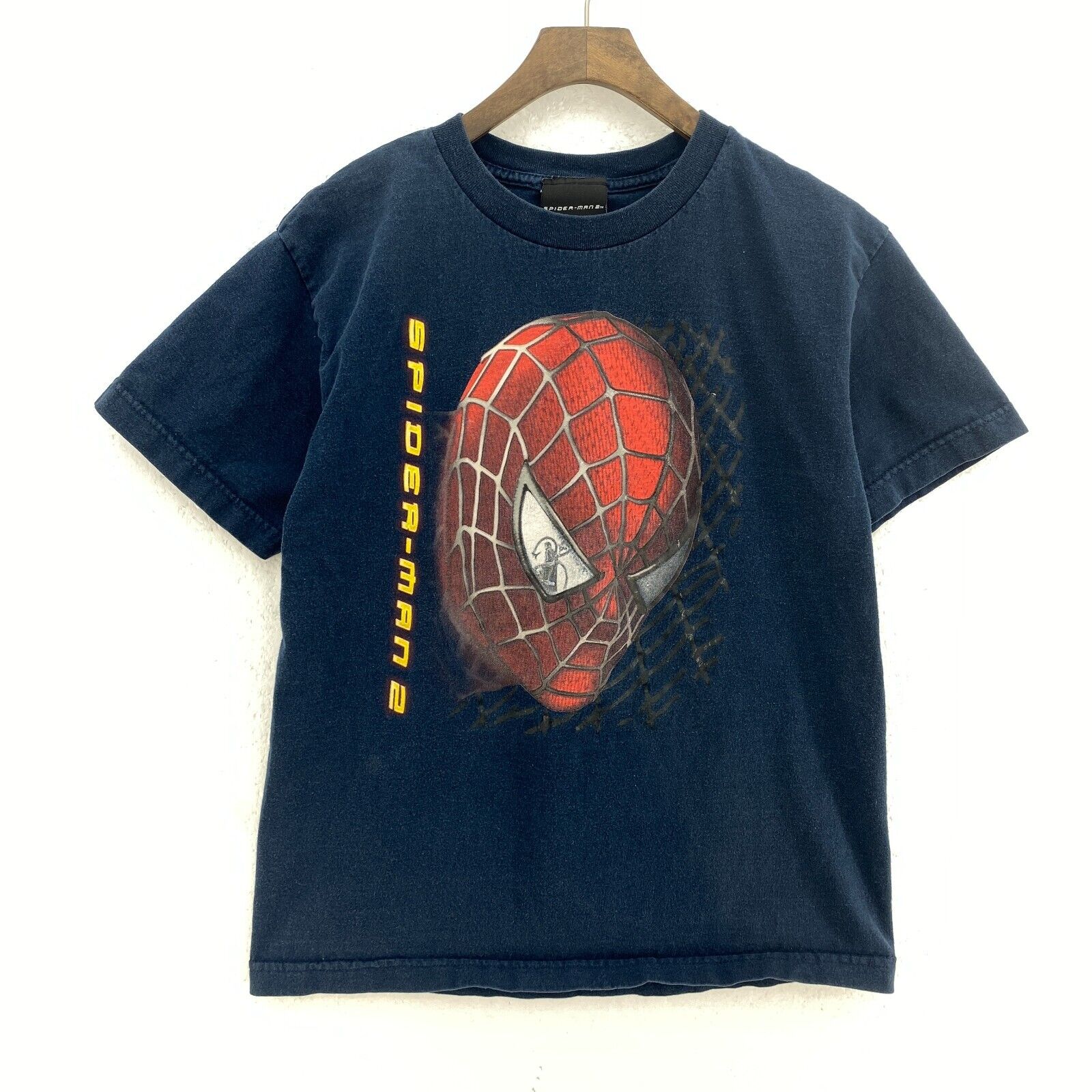 Vintage Marvel Spider Man 2 Movie Navy Blue T-shirt Size XL Kids