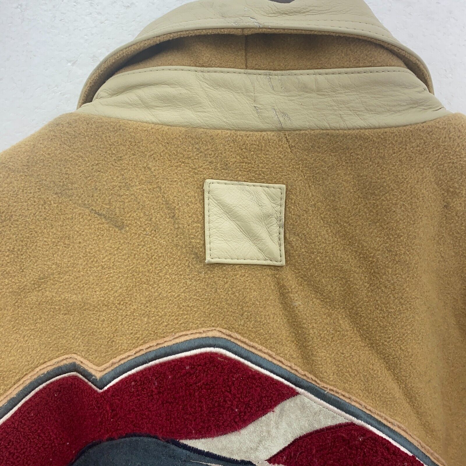 Phat Farm Classic American Flava Wool Bomber Jacket Size 6XL Brown Y2K