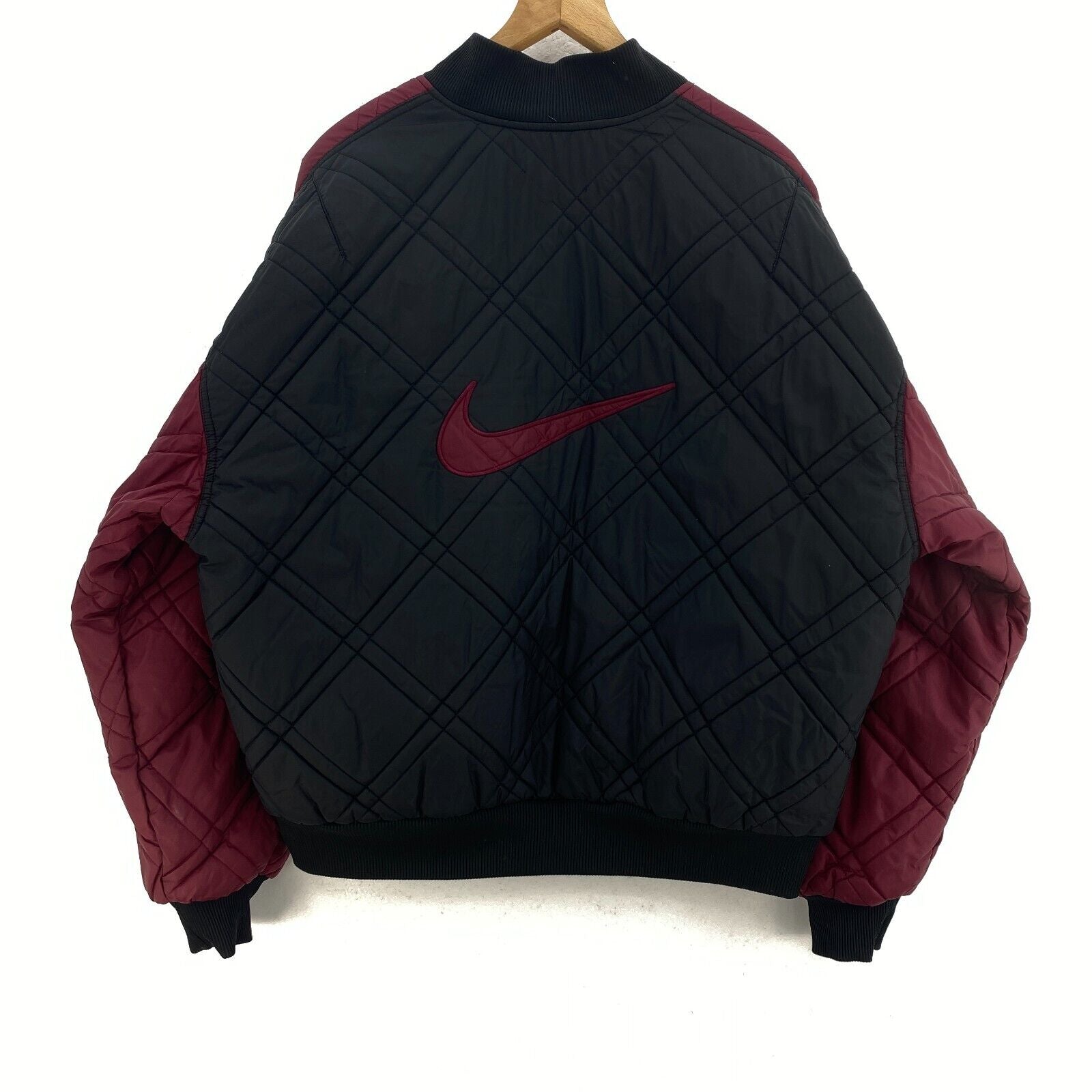 Nike Quilted Reversible Red Bomber Jacket Full Zip Size XXL