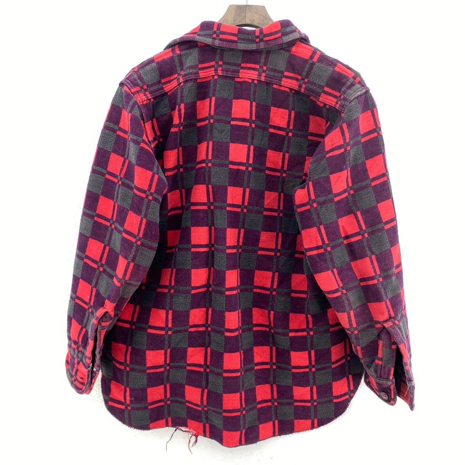 Vintage Champion Red Button Up Flannel Checked Shirt M