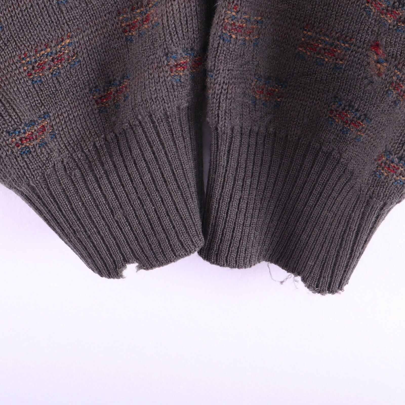 Wool Knit Gray Sweater Pullover Size XL Robert Banks