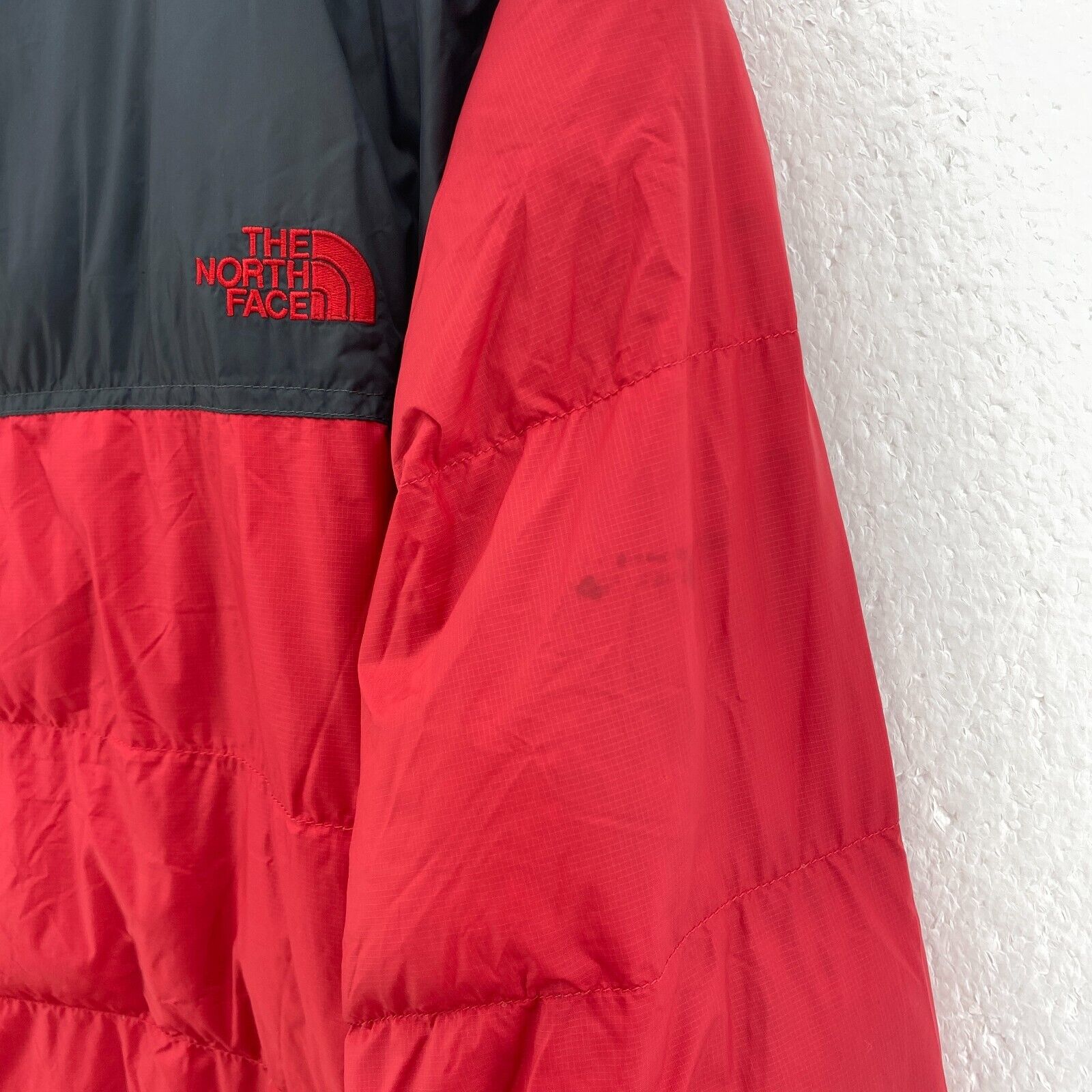 The North Face Men's Full Zip Nuptse Down 700 Series Jacket Red Size S