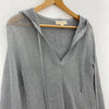 Michael Kors Women's Metallic Mesh Gray Hooded Sweater