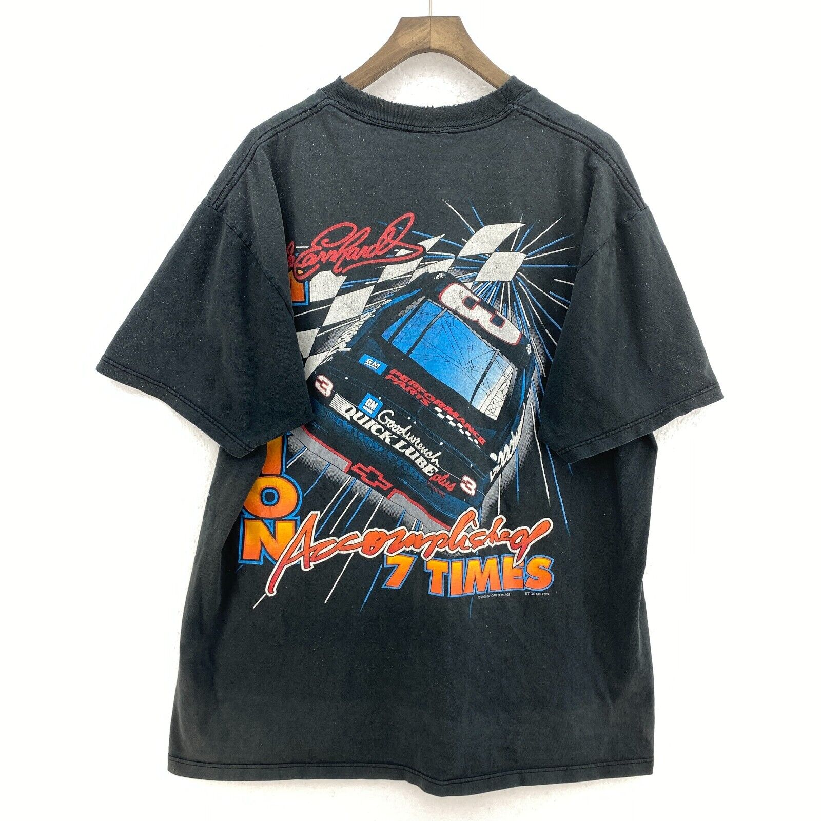 Vintage Chase Dale Earnhardt Man On Mission Black T-shirt Racing Size XL