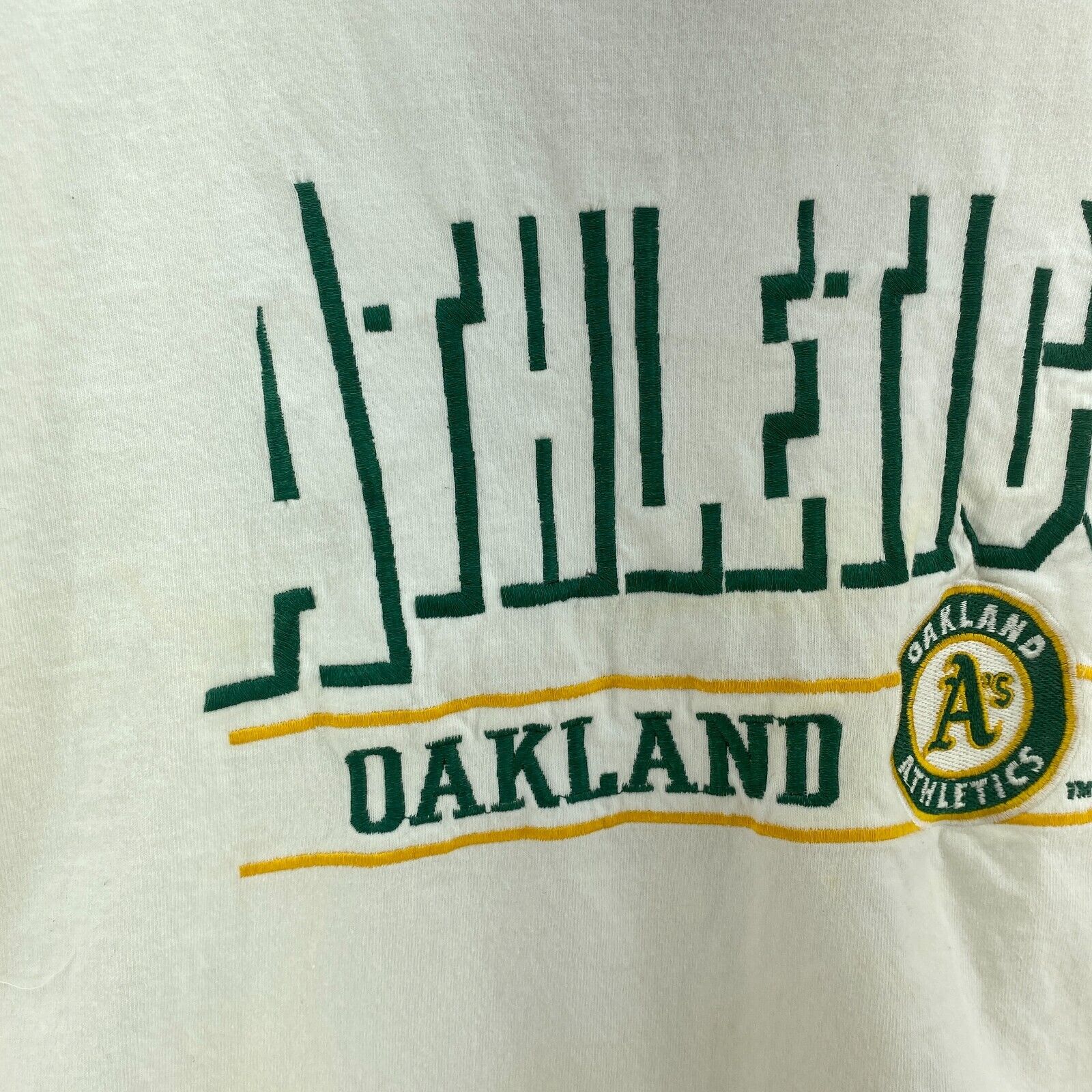 Logo Athletic Oakland Athletics Logo White Vintage T-shirt Size L MLB