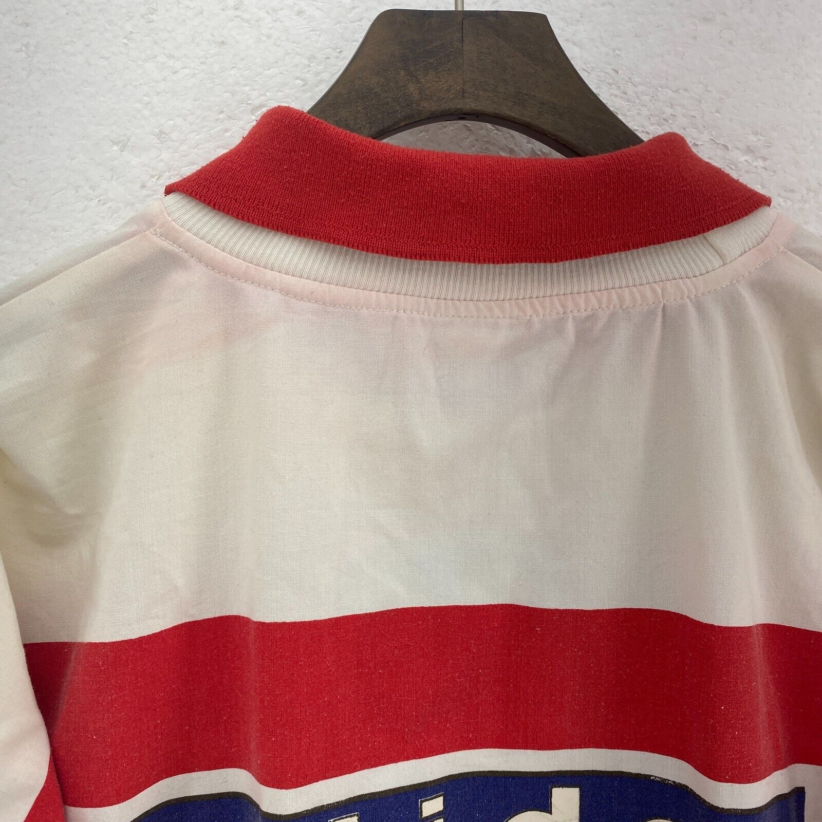 Adidas Striped Red Rugby Polo Woven Long Sleeve T-shirt Size M