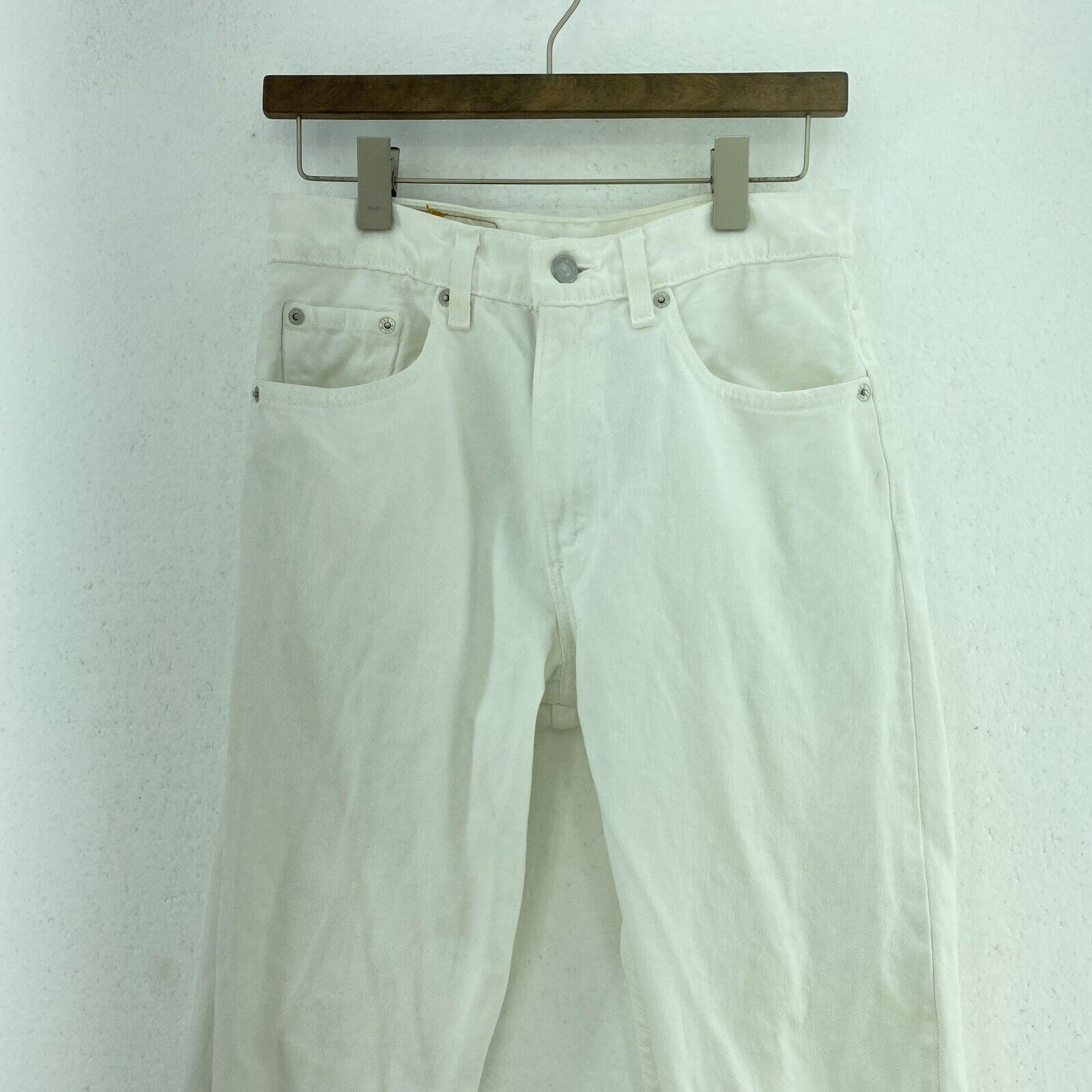 Levi Strauss 555 Women's Guy's Fit Straight Leg White Jeans Size 7