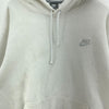 Nike Swoosh Check Embroidered White Hoodie Size L