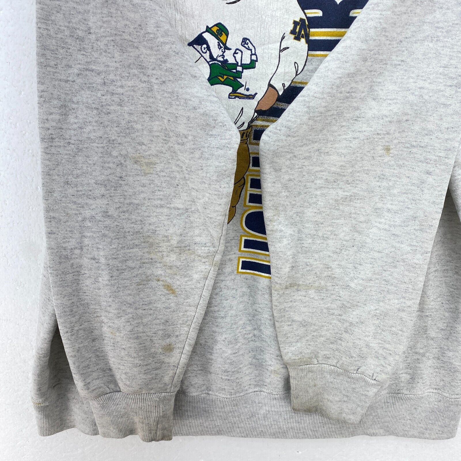 Vintage Nutmeg Notre Dame Fighting Irish NCAA Gray Sweatshirt Size L