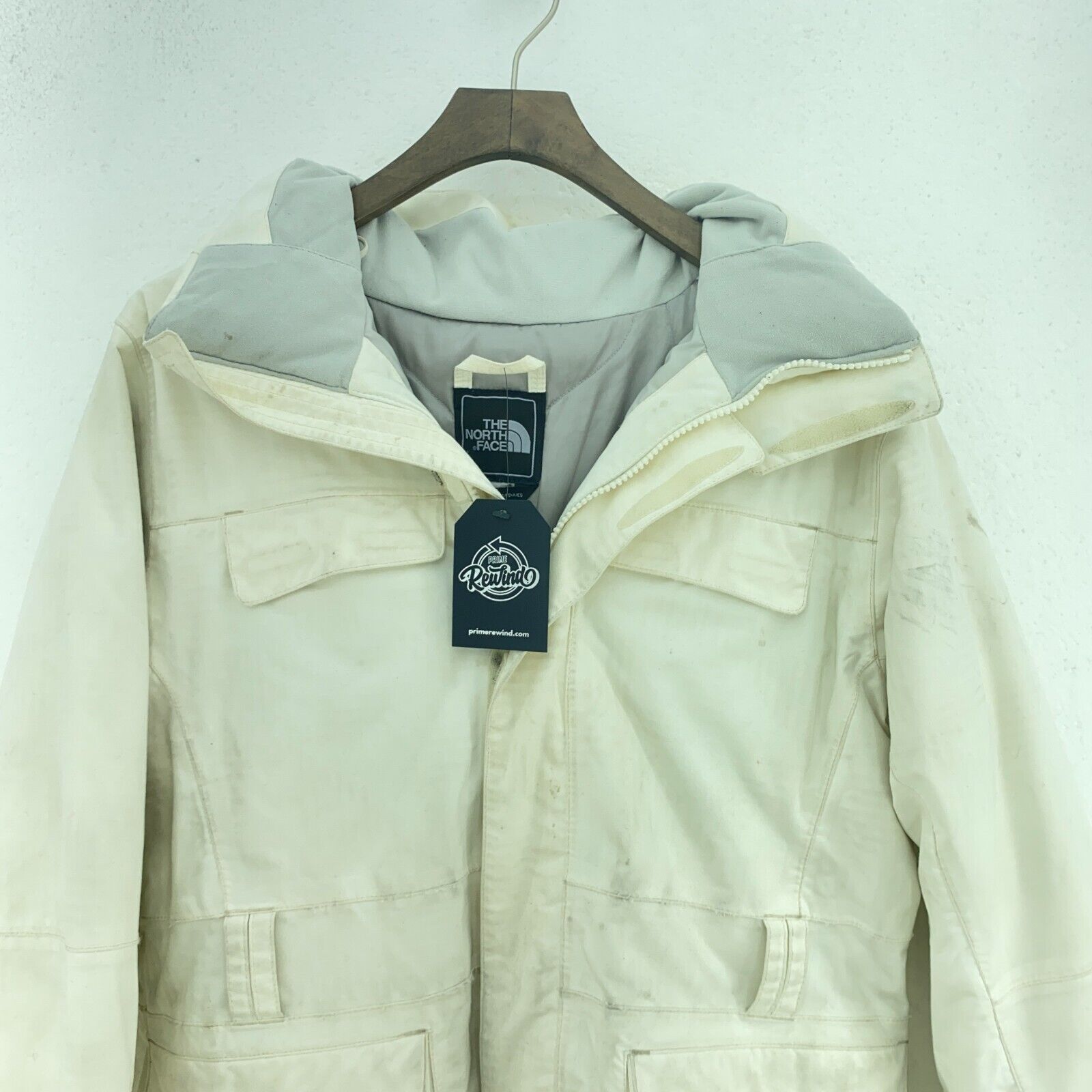 The North Face Women's White Full Zip Hooded Jacket Size M