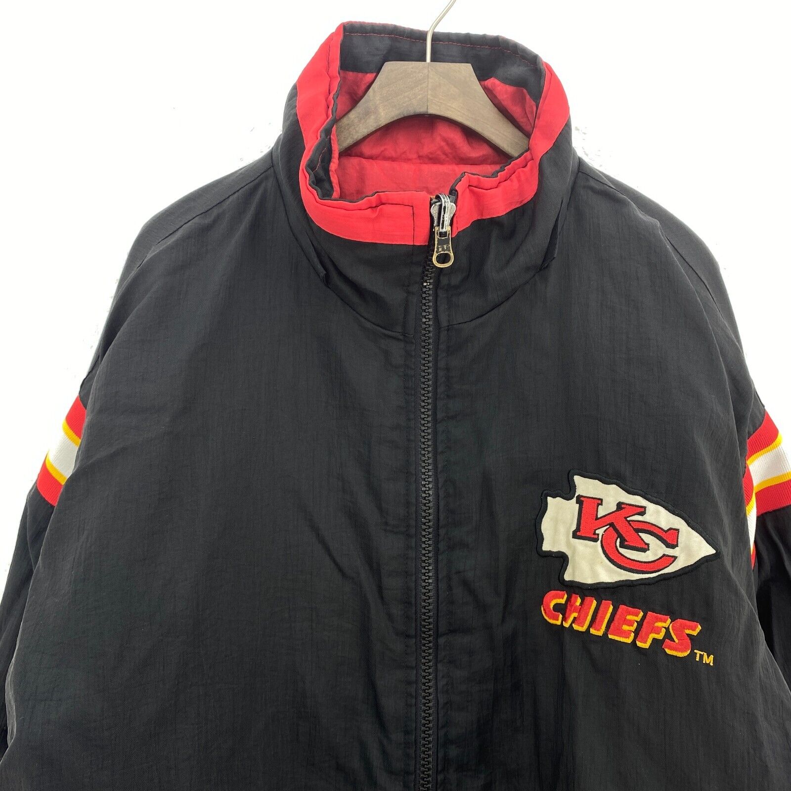 Kansas City Chiefs Reversible Full Zip Black Red Insulated Jacket Size XL
