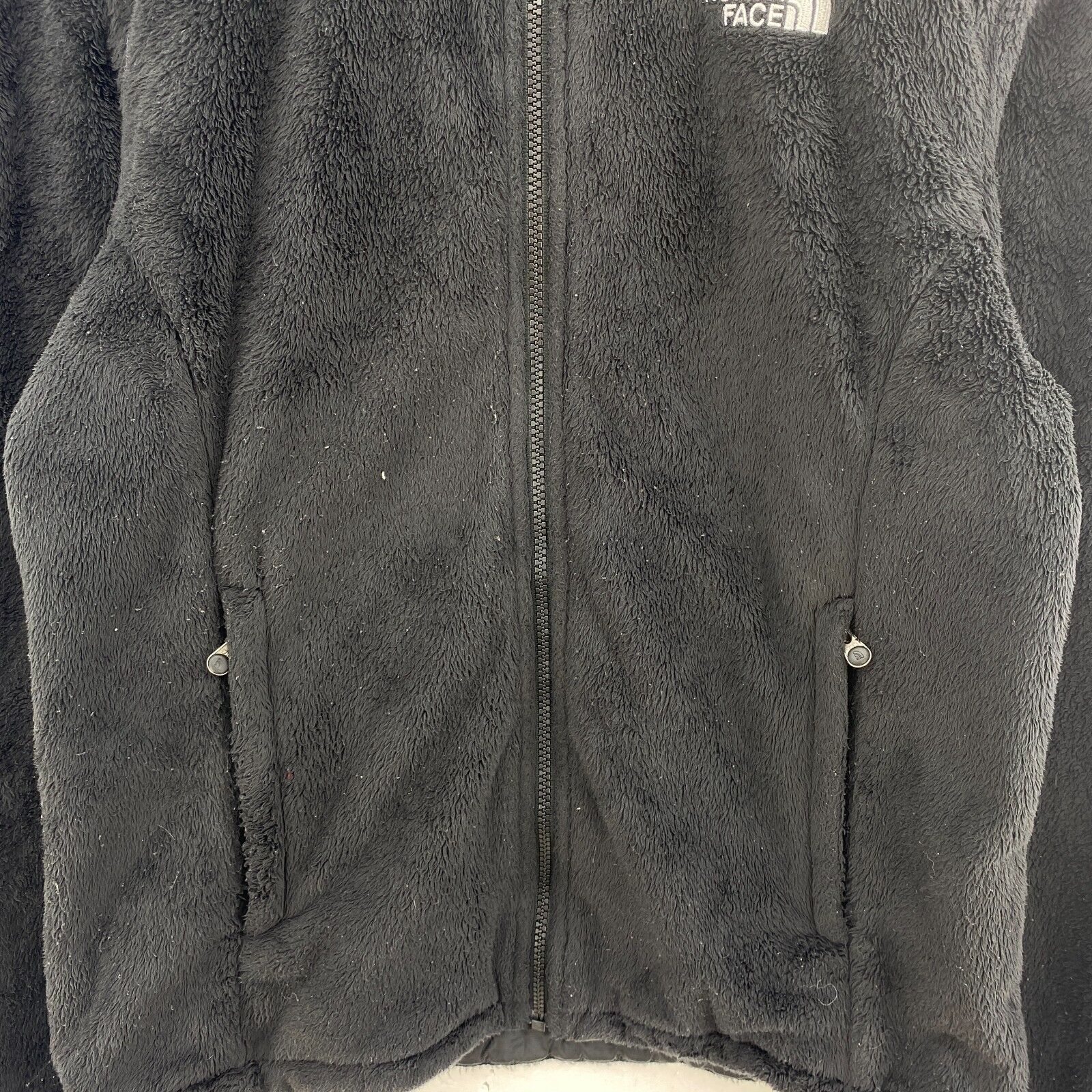 The North Face Logo Full Zip Fleece Black Jacket Size L Women's