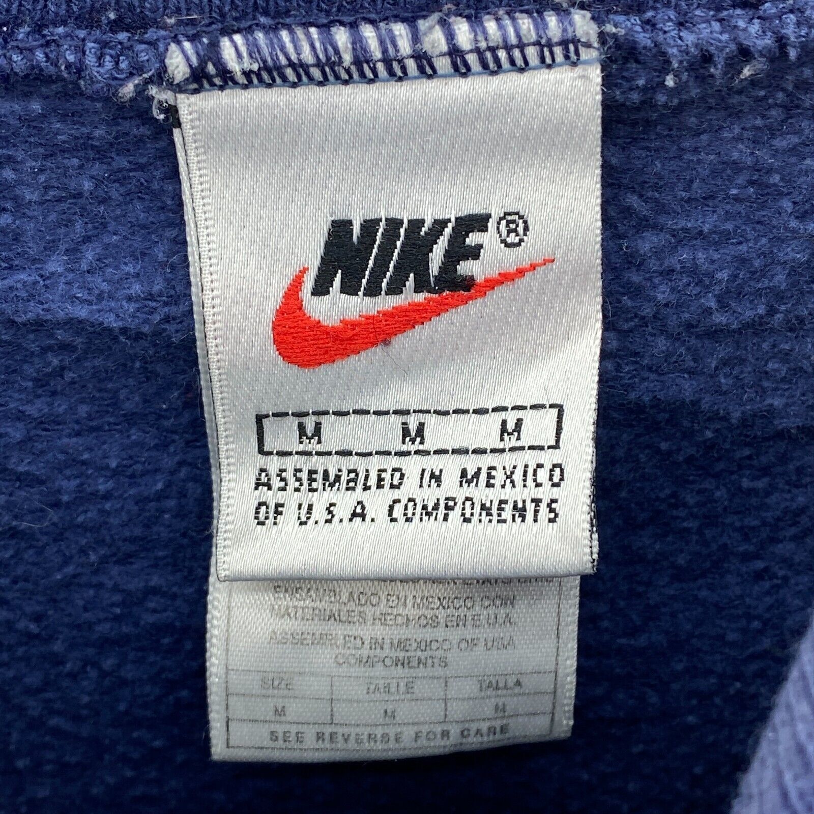 Nike Swoosh Logo Crew Neck Navy Blue Sweatshirt Size M