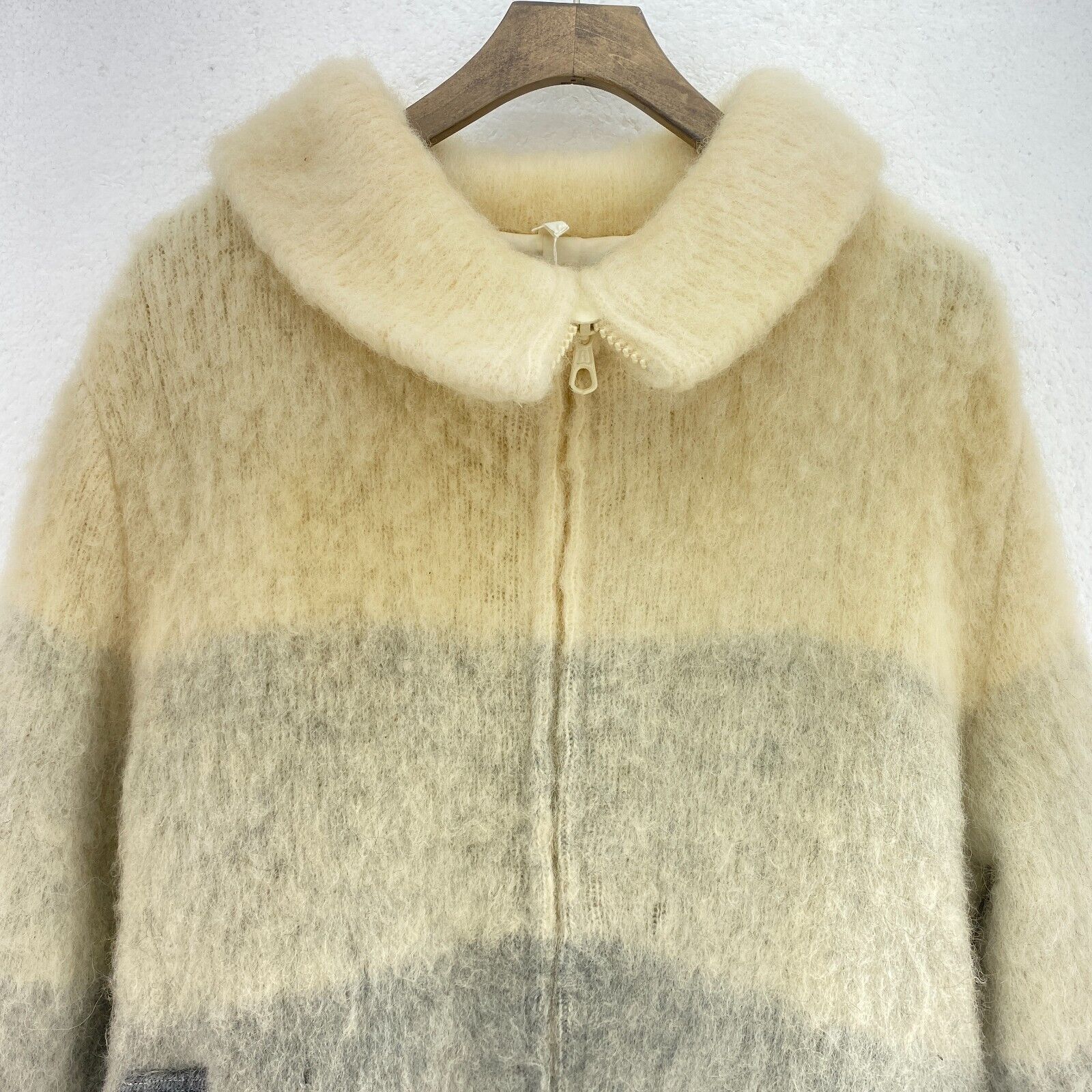 Stobi Denmarck Arctic Wool Beige Vintate Jacket Size S Full Zip Up