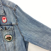 Hudson's Bay Men's Light Wash Blue Denim Jacket Canada Stickers Size XL