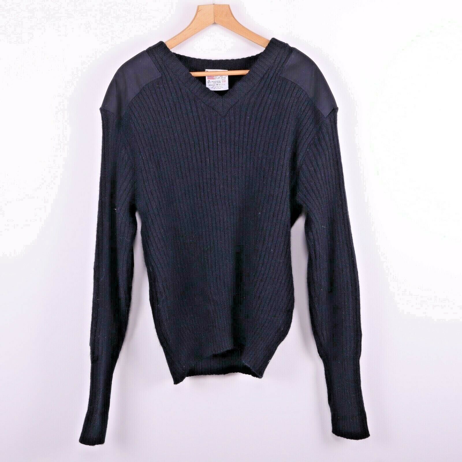 Jack Young 100% Wool Ribbed Sweater Slim Fit Size XXL Black