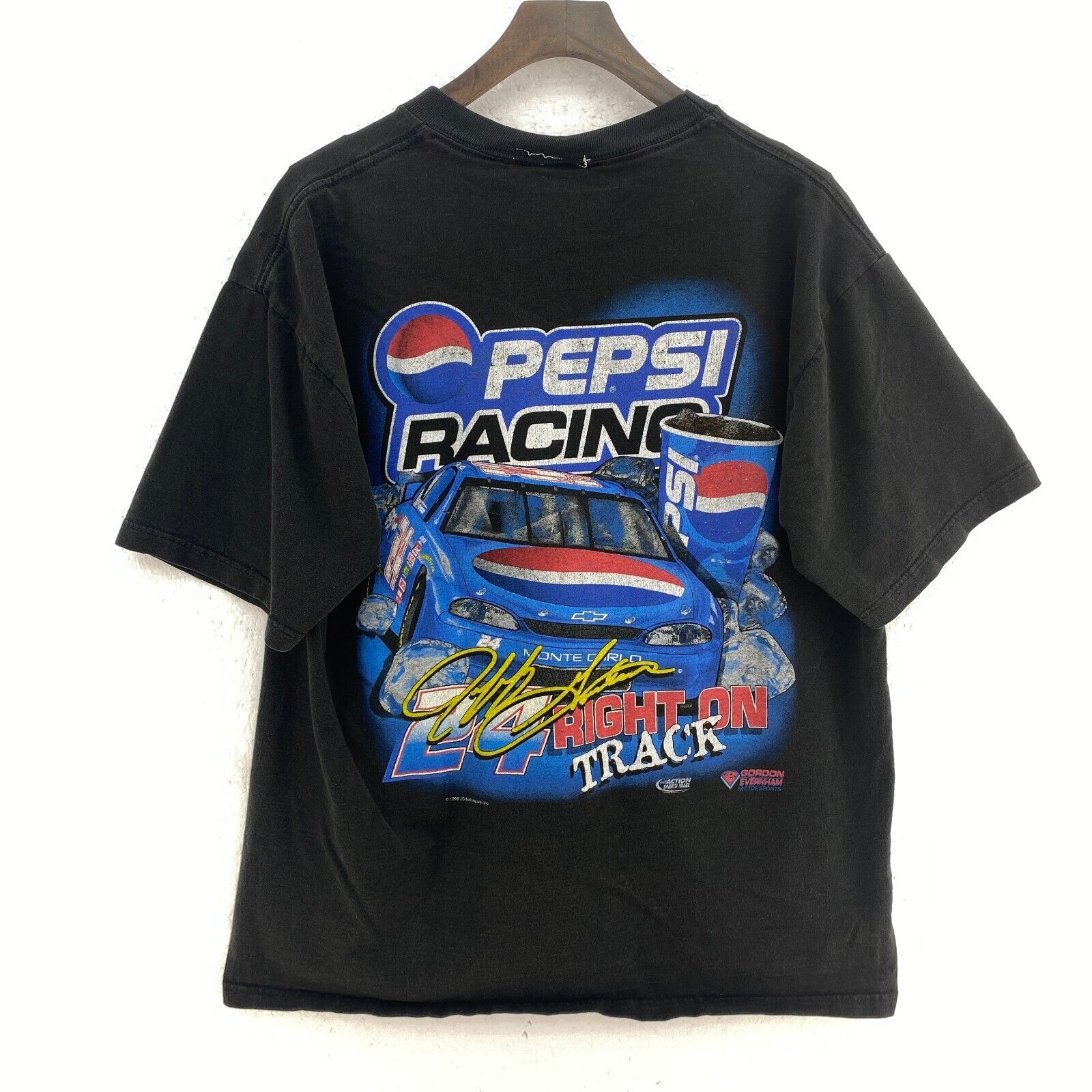 Nascar 24 Jeff Gordon Pepsi Racing Monte Carlo Machine Black T-shirt Size M