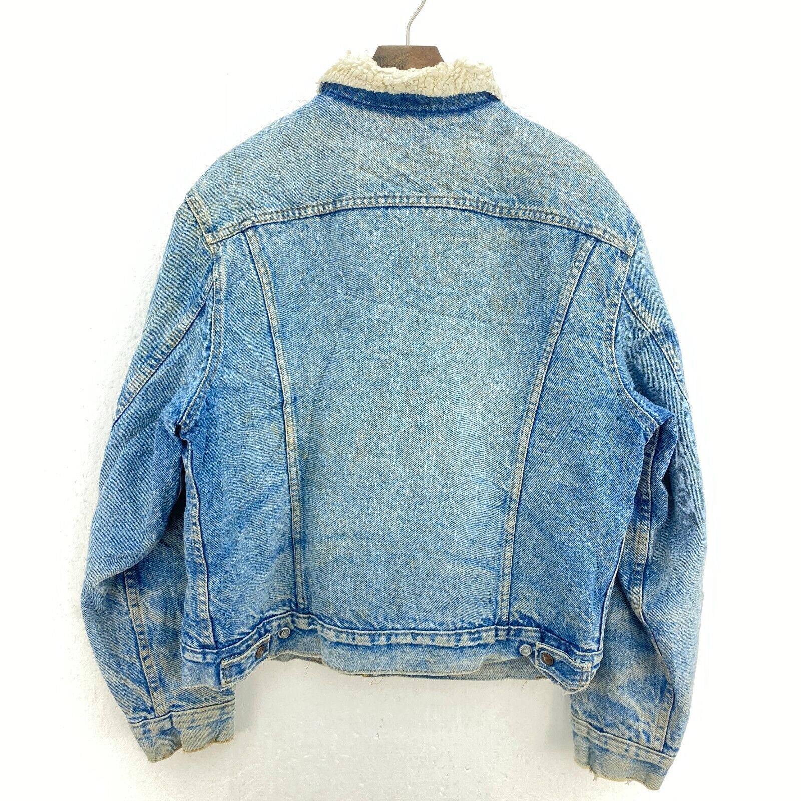 Levi Strauss Orange Tab Blue Wash Denim Sherpa Jacket Size M