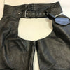 Motorcycle Chaps Leather Black Size L Riding Biker 90s