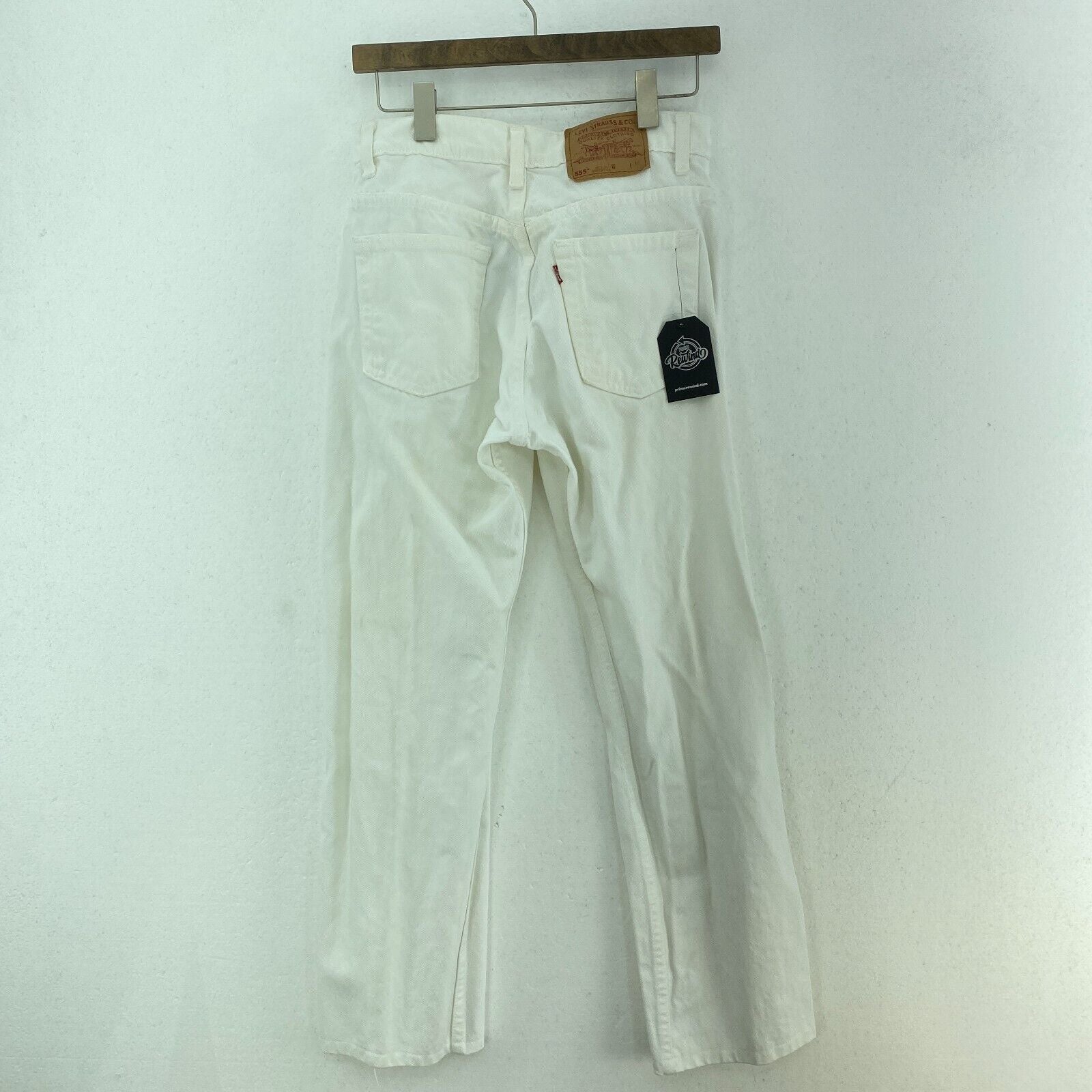 Levi Strauss 555 Women's Guy's Fit Straight Leg White Jeans Size 7