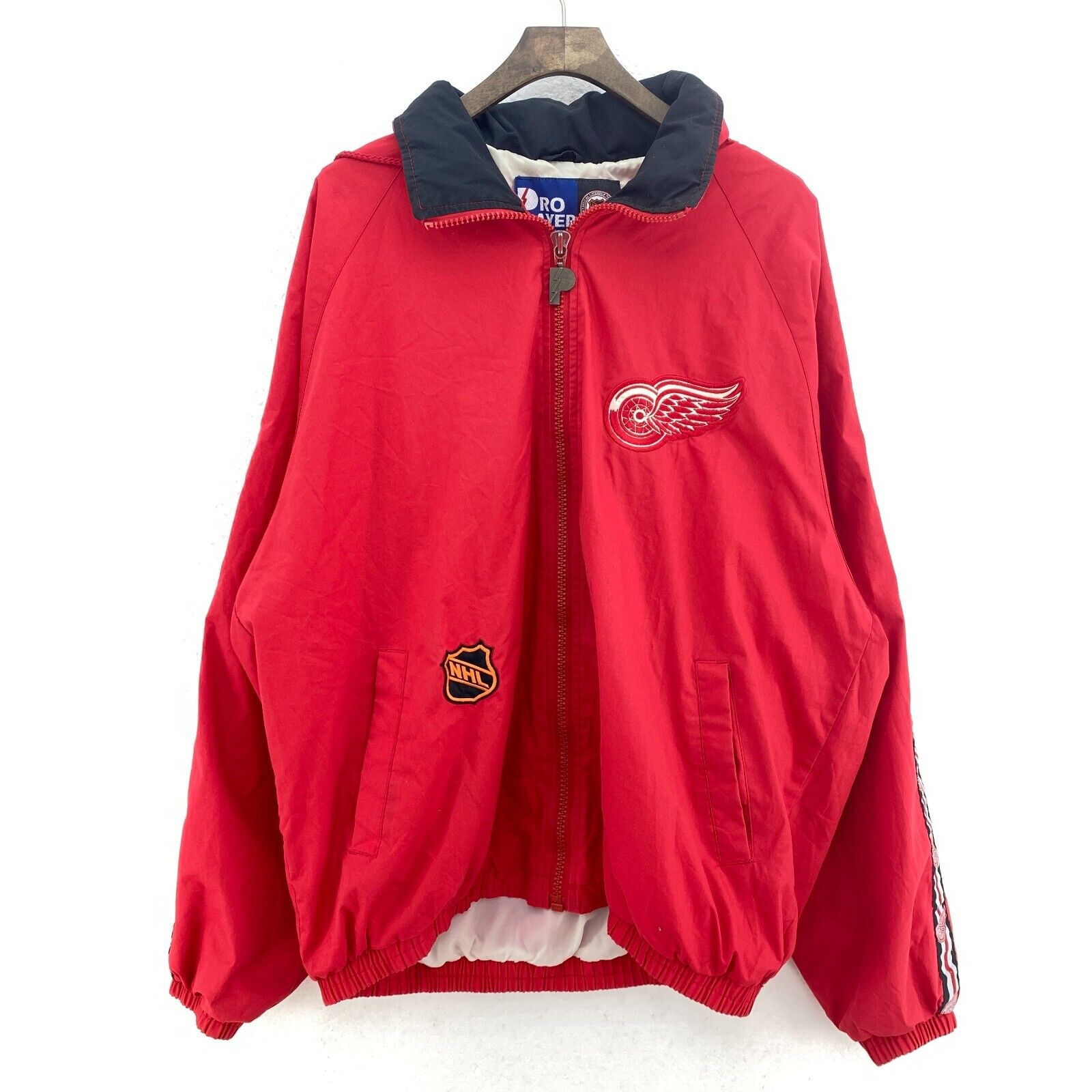 Vintage Pro Player Detroit Red Wings NHL Full Zip Jacket Size L