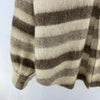 Vintage Beige Striped Double Pocket Flannel Button Up Shirt Size M