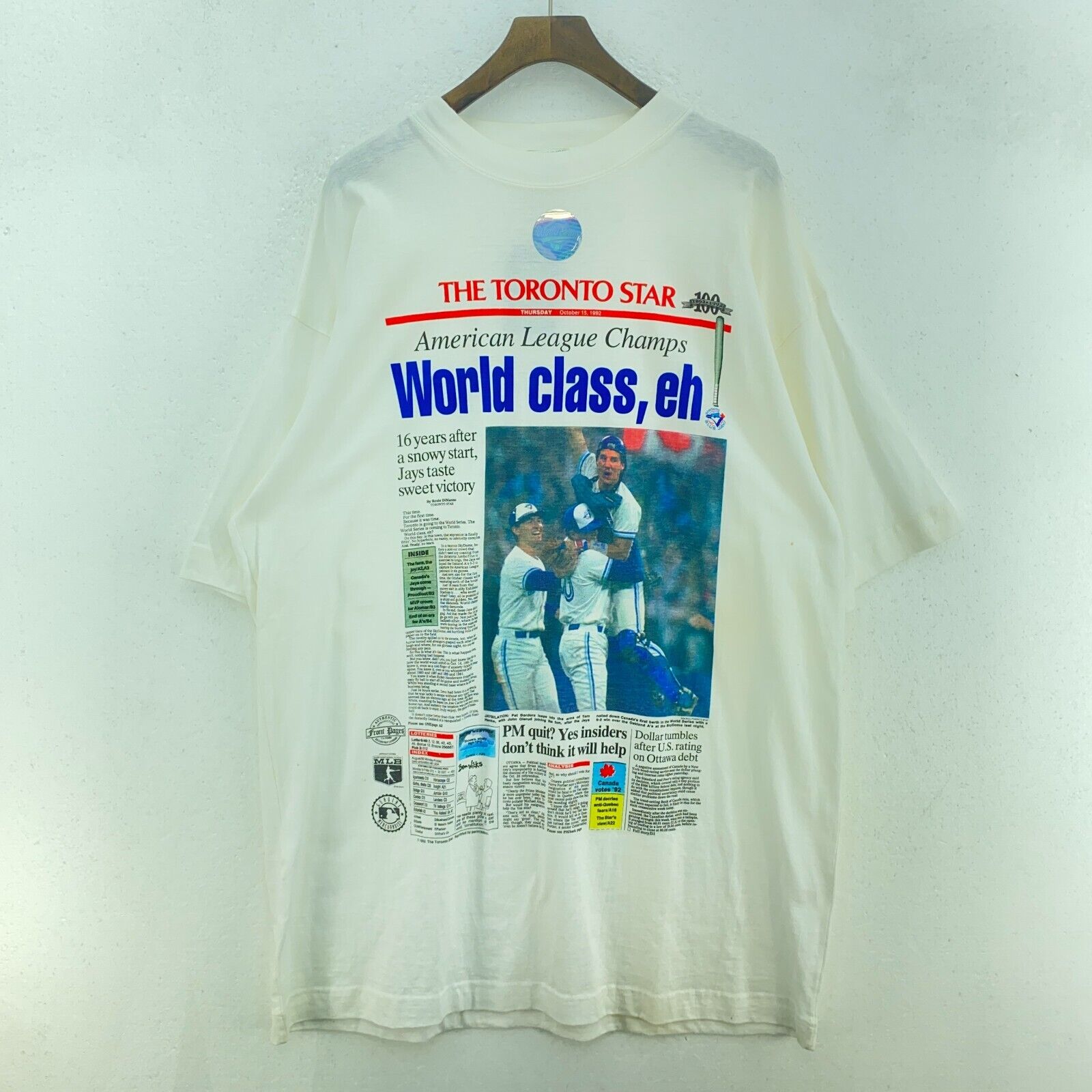 The Toronto Star American League Champs White T-shirt Size XL