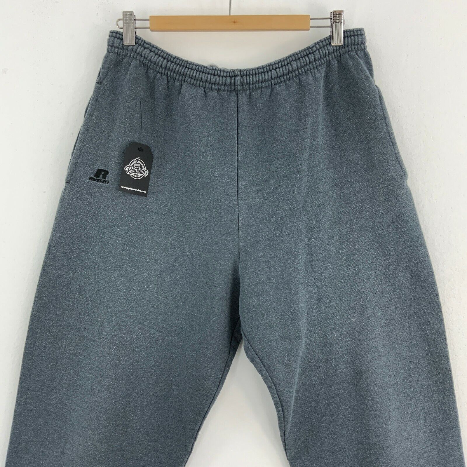 Russell Athletic Blue Sweatpant Activewear Fleece Lined 90s Size XL