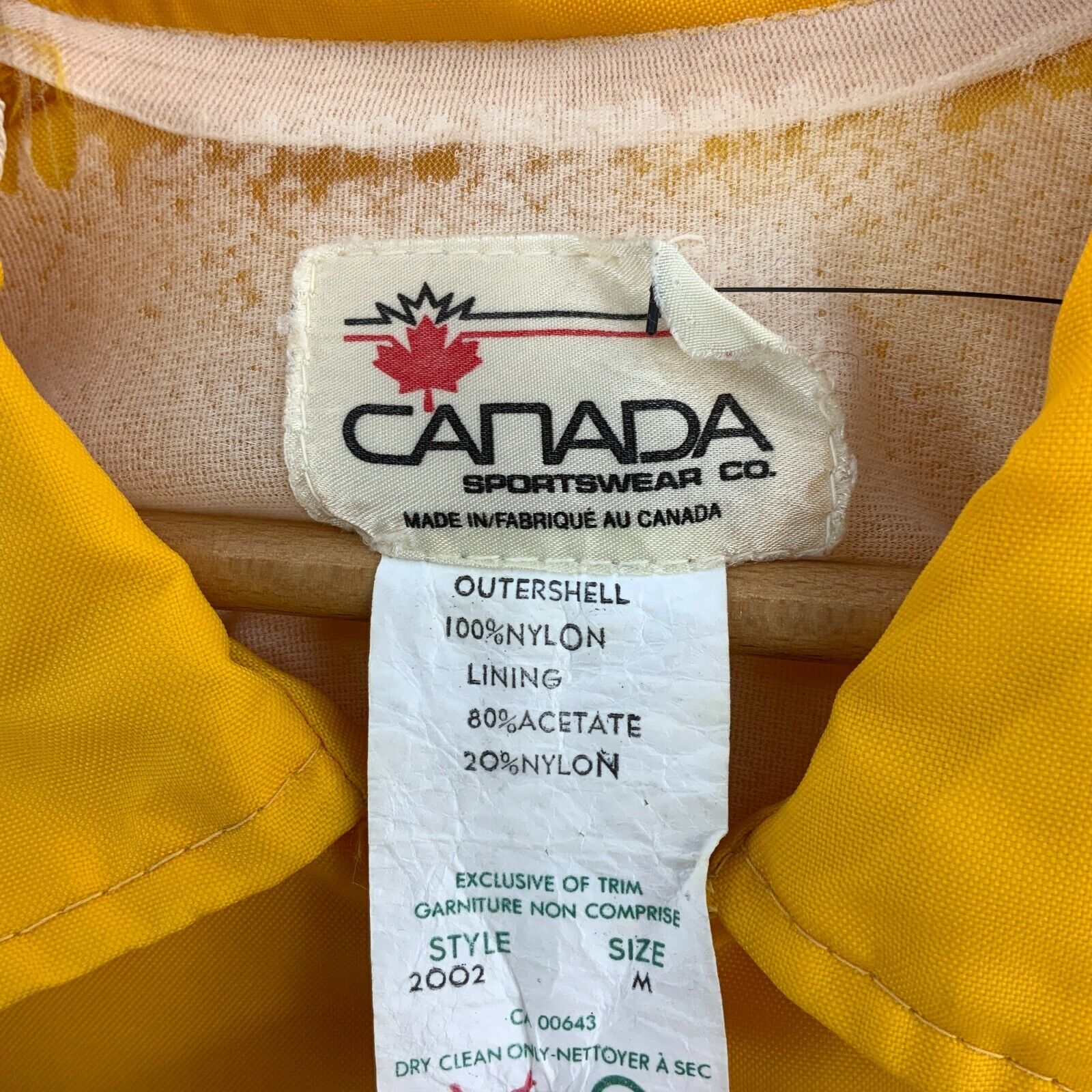 Ryerson University Yellow Windbreaker Jacket Size M 90s