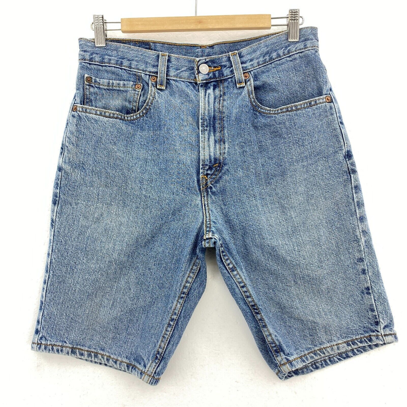 Levi's 505 Relaxed Fit Medium Wash Blue Denim Shorts Size 31