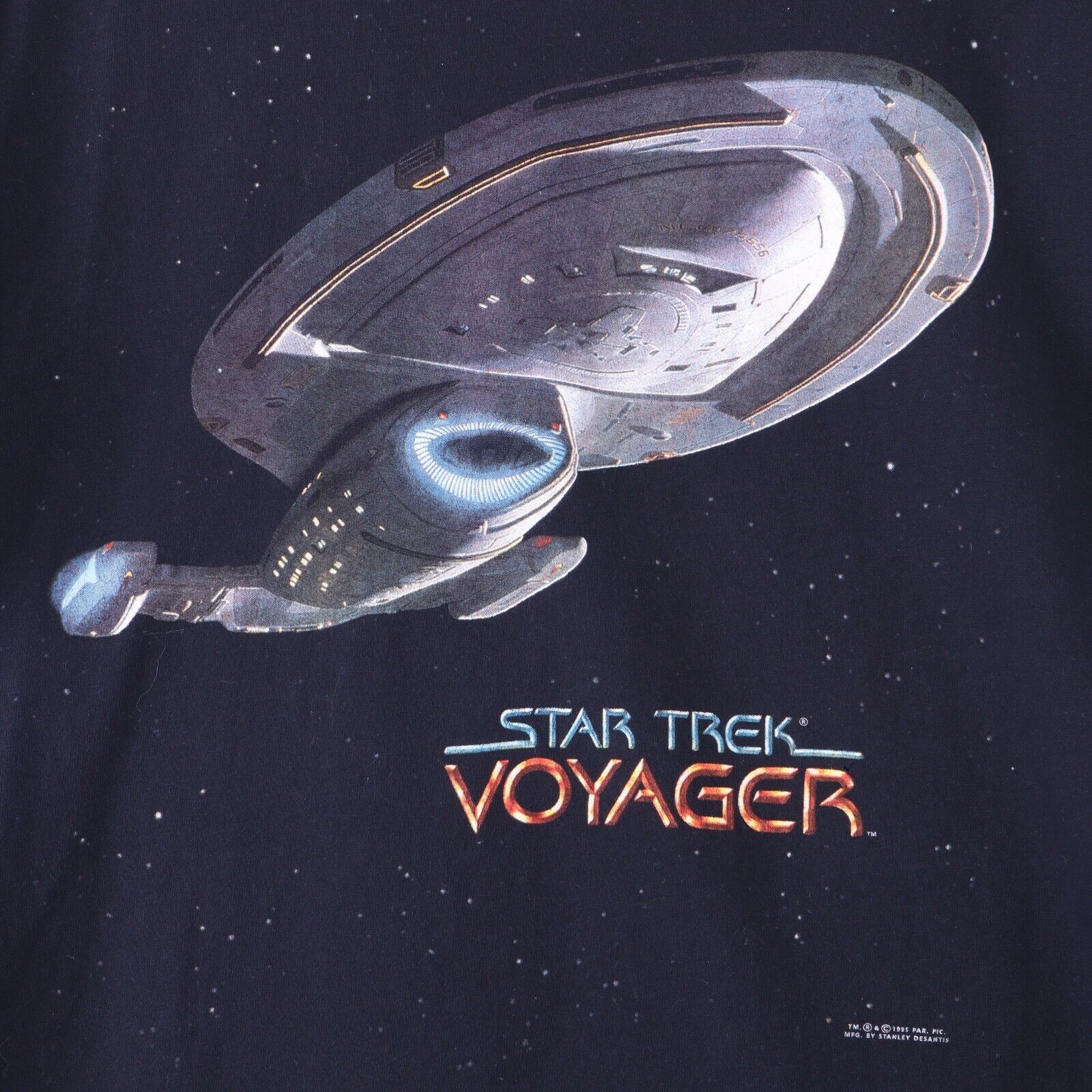 Star Trek Voyager 1995 Black T-shirt Size Large