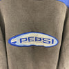 Y2K Pepsi Logo Embroidered Pullover Hoodie Size L Gray