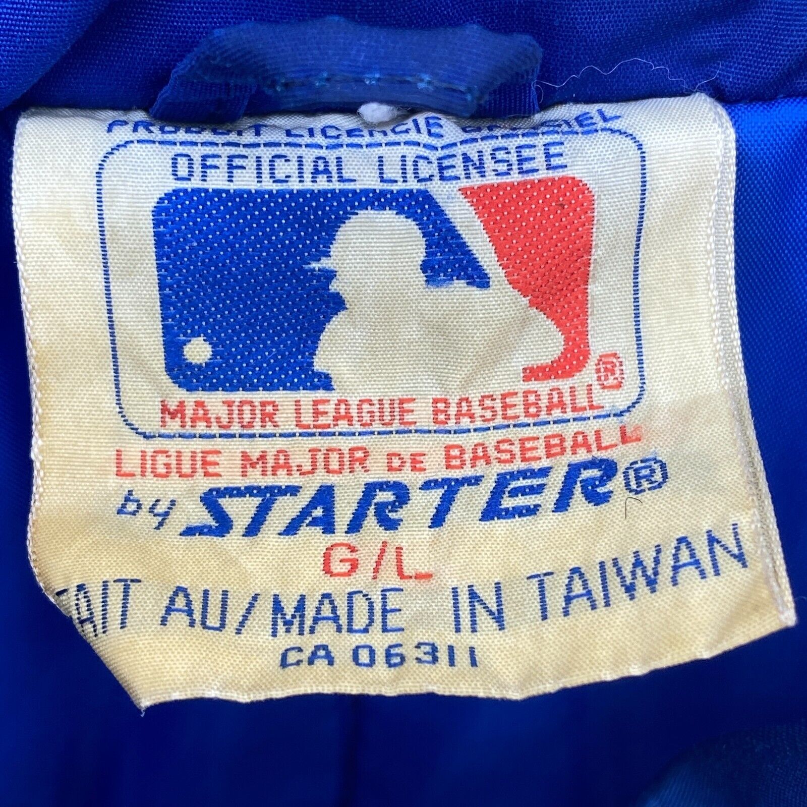 Starter Toronto Blue Jays Blue Full Zip Insulated Jacket Size L