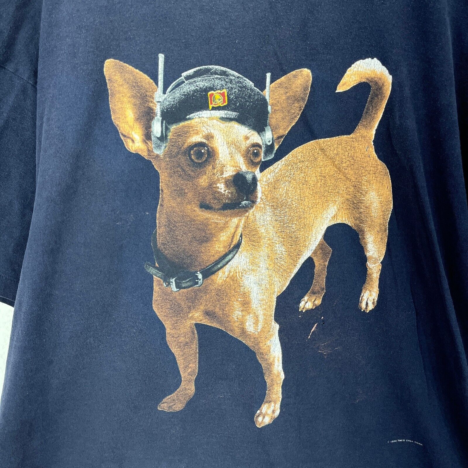 Vintage Taco Bell 1998 Dog Navy Blue T-shirt Size 3XL Single Stitch