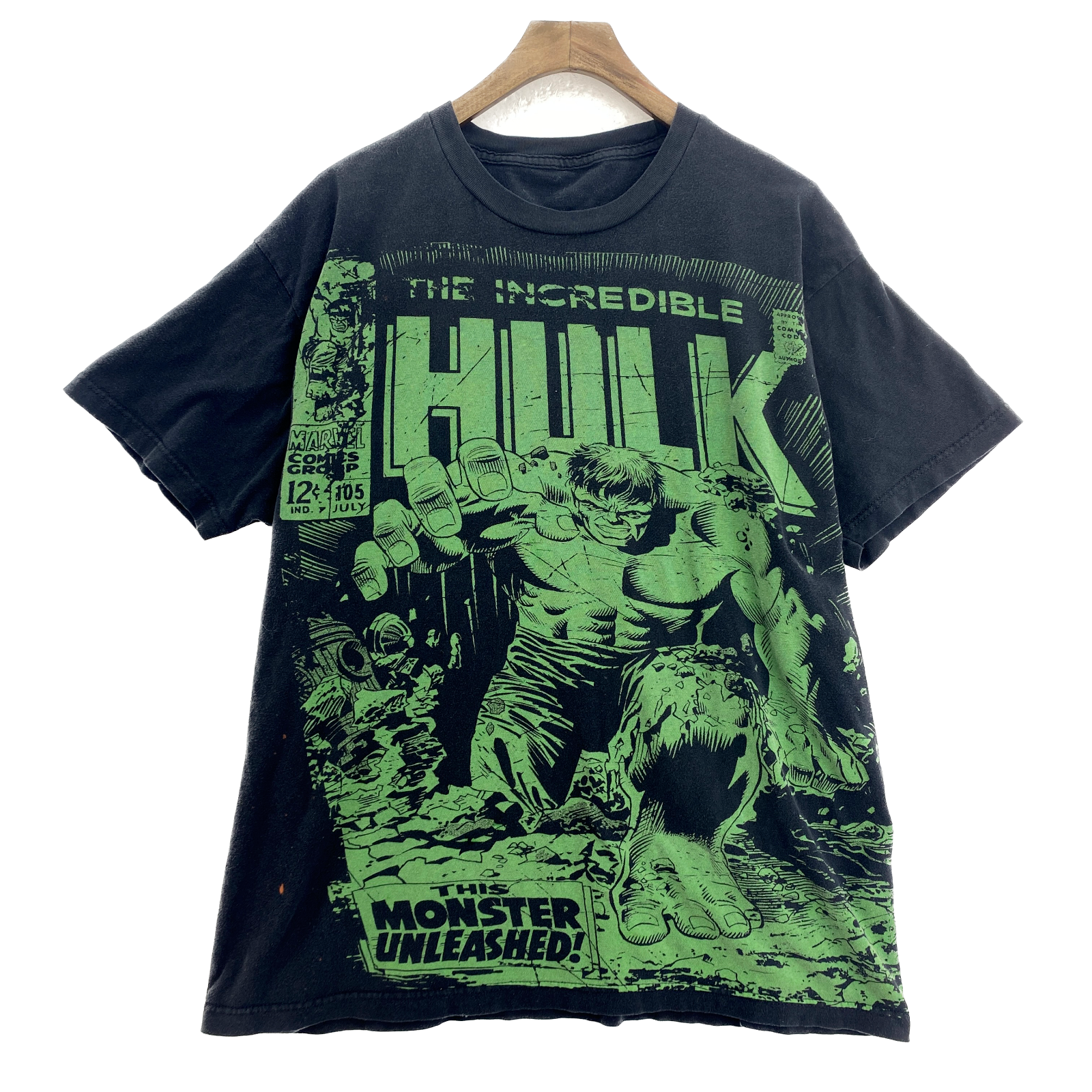 Incredible Hulk This Monster Unleashed Graphic Print Black T-shirt Size XL