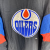 Vintage Edmonton Oilers NHL Black Quarter Zip Insulated Pullover Jacket Size XL