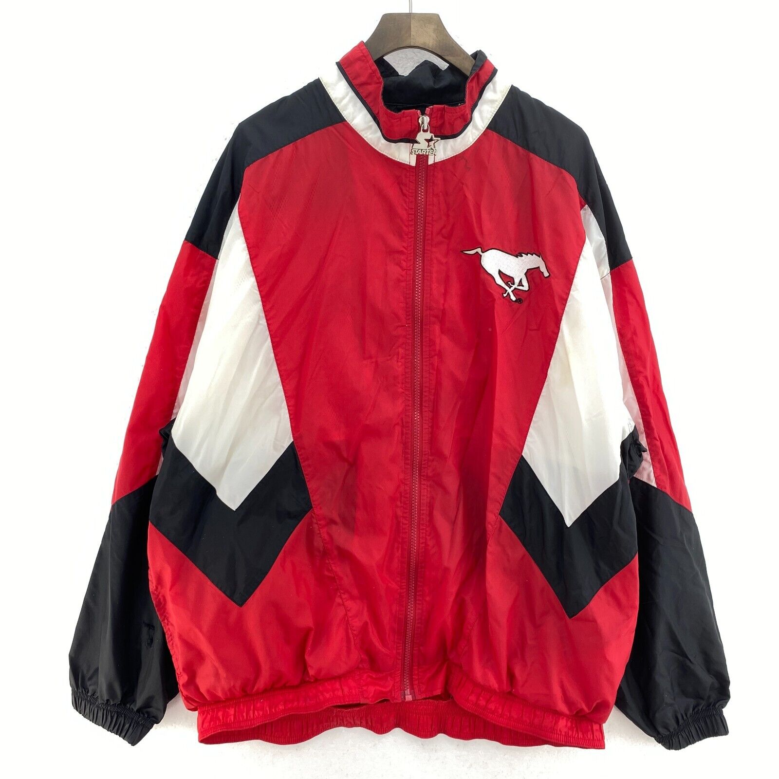 Vintage Starter Calgary Stampeders CFL Full Zip Red Track Jacket Size XL