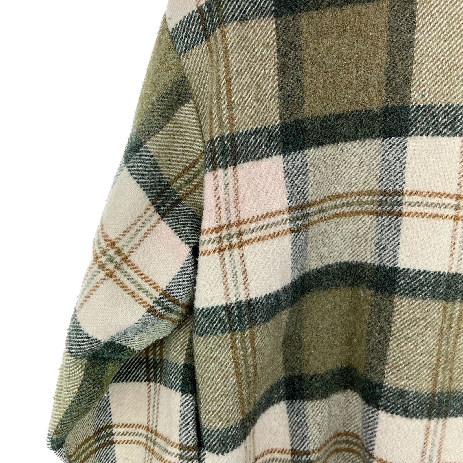 Vintage Heavyweight Button Up Double Pocket Green Checked Shirt Jacket Size S