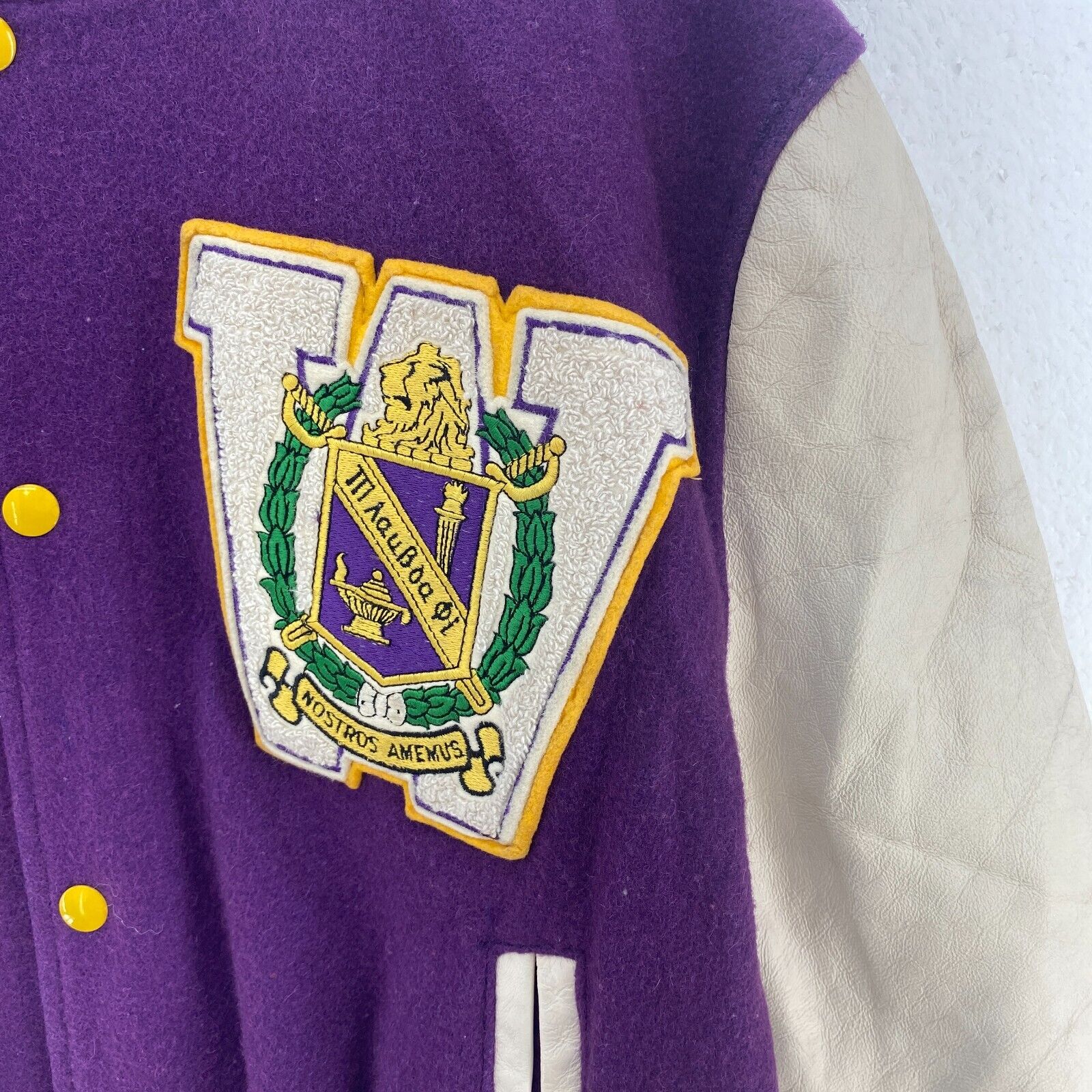 Nostros Amemus Snapped Purple Bomber Jacket Size 44