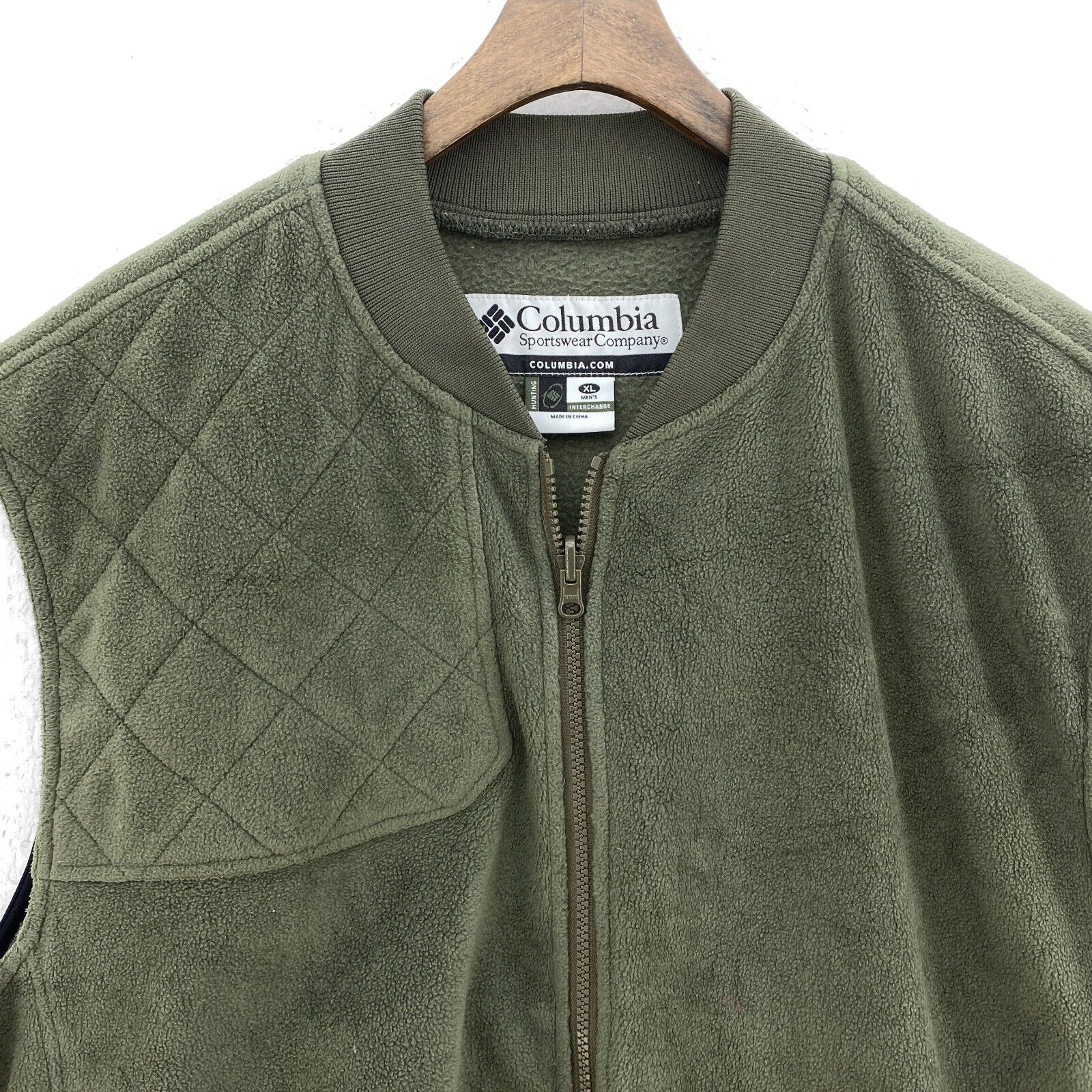 Columbia Sportswear Fleece Vest Jacket Size XL Green Full Zip Up