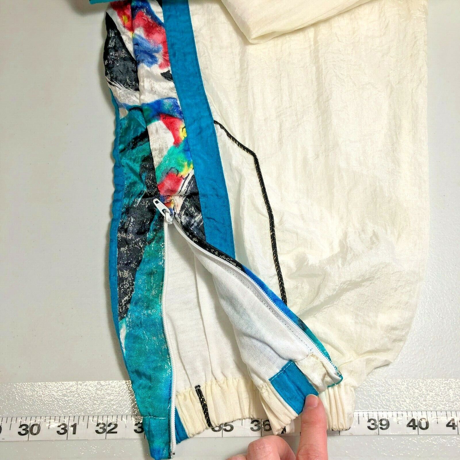 Vintage White Nylon Track Pant Size M