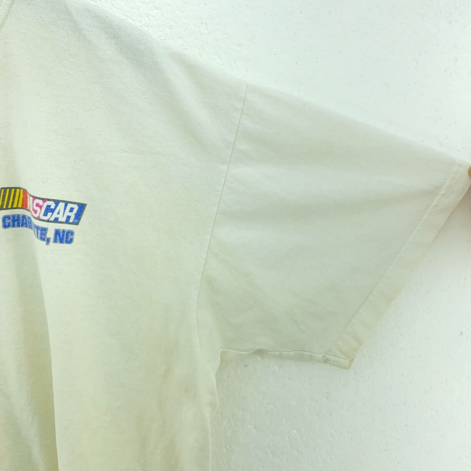 Vintage Chase Nascar Charlotte Logo Racing White T-shirt Size XL Tee