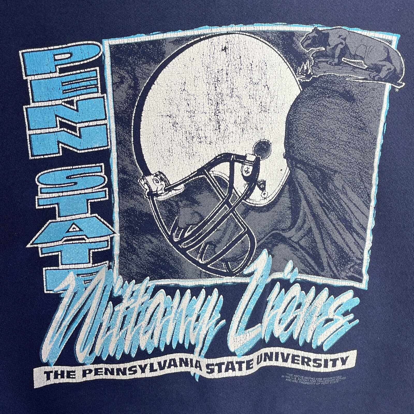 Vintage Penn State University College NCAA Navy Blue Sweatshirt Size L
