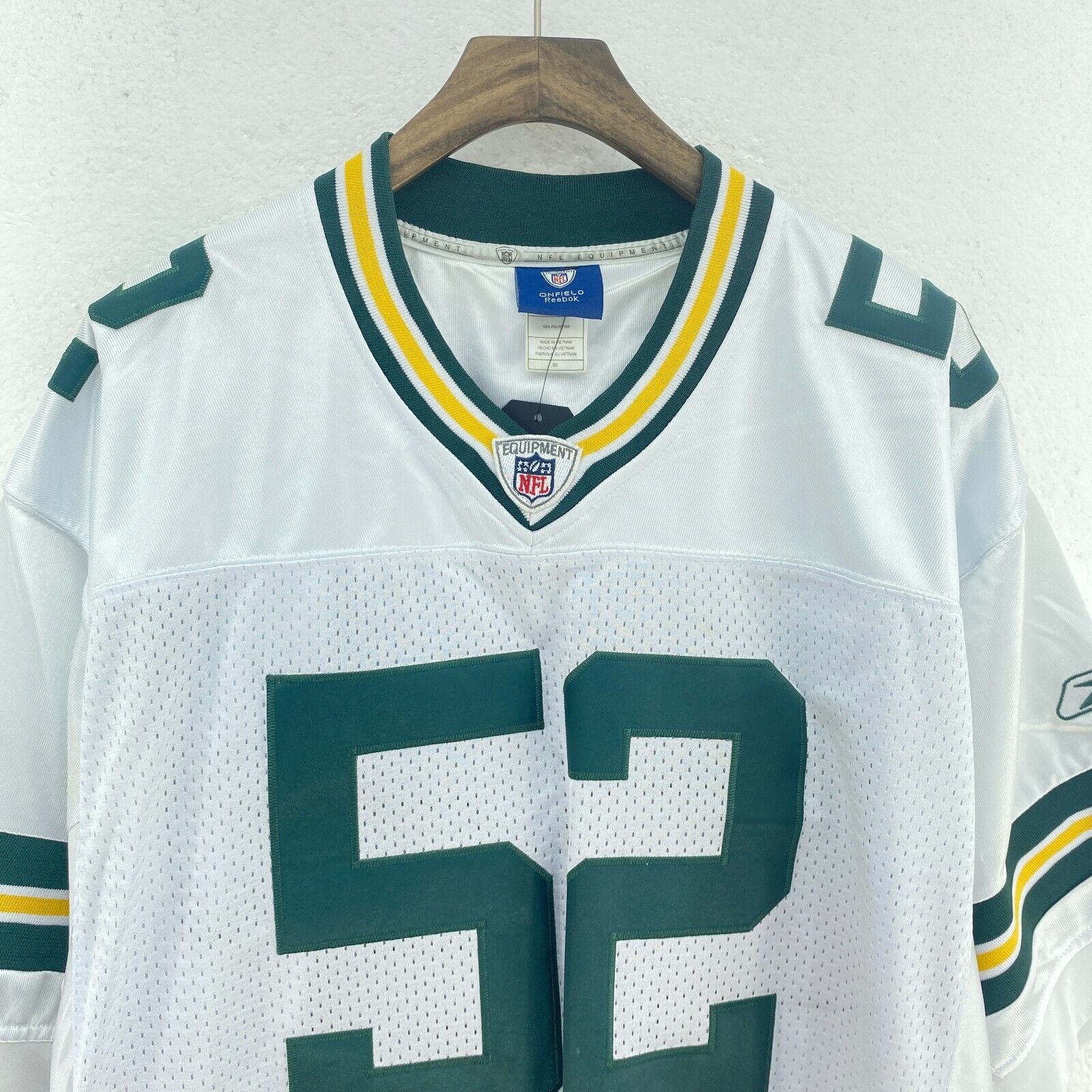 Reebok Clay Matthews 52 Green Bay Packers White Jersey NFL Size L