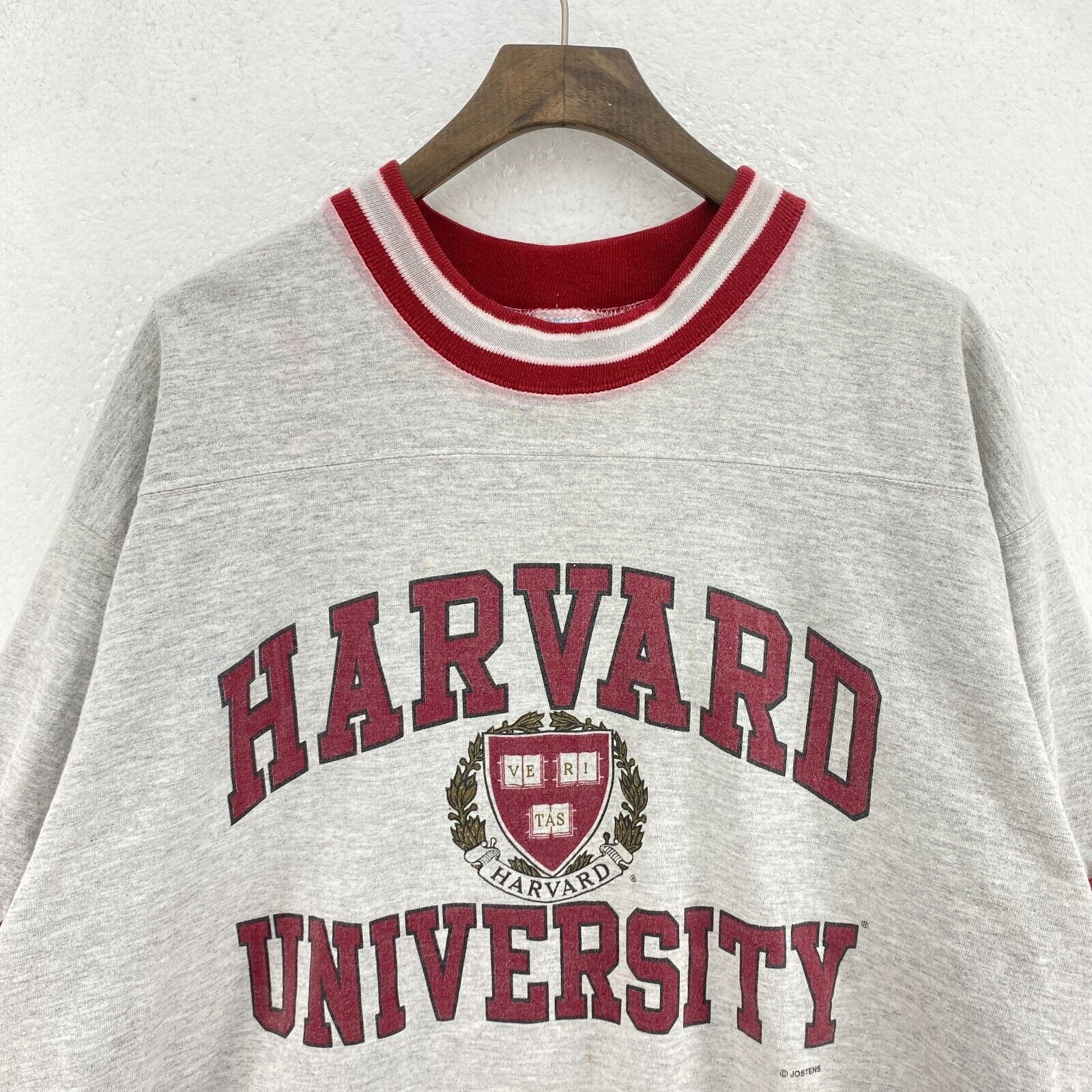 Vintage Harvard University Spell Out Gray T-shirt Size XL Tee