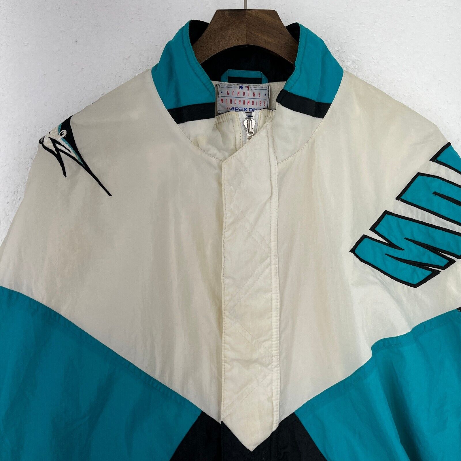 Vintage Apex One Seattle Mariners MLB Full Zip White Windbreaker Jacket Size M