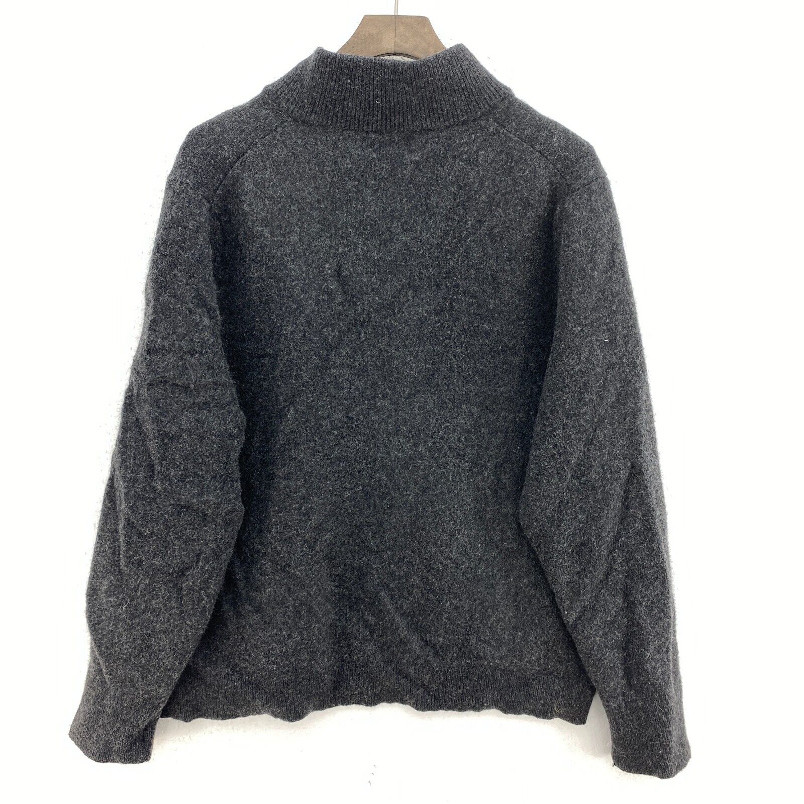 Vintage Patagonia Quarter Zip Gray Wool Pullover Sweater Jacket Size XL