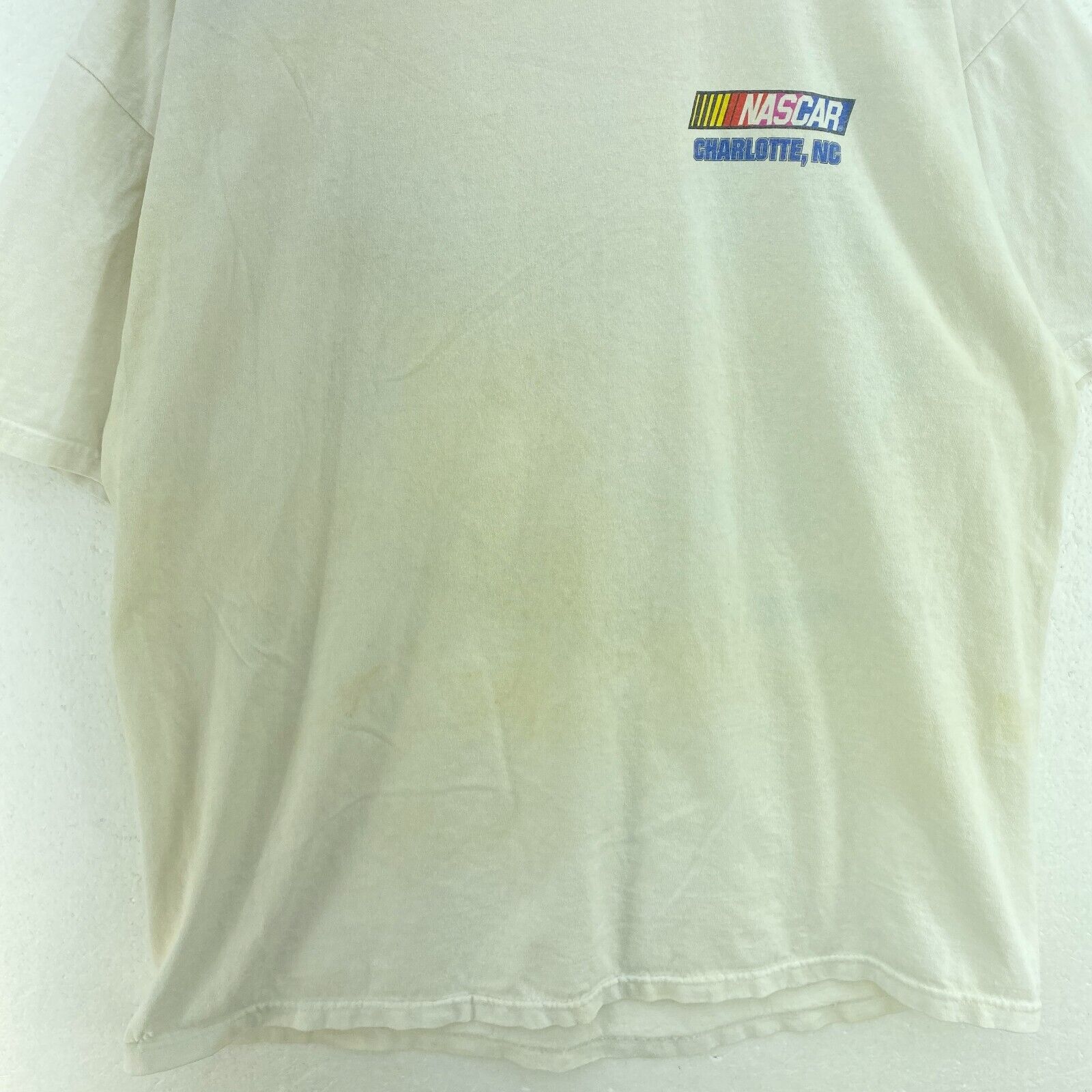 Vintage Chase Nascar Charlotte Logo Racing White T-shirt Size XL Tee