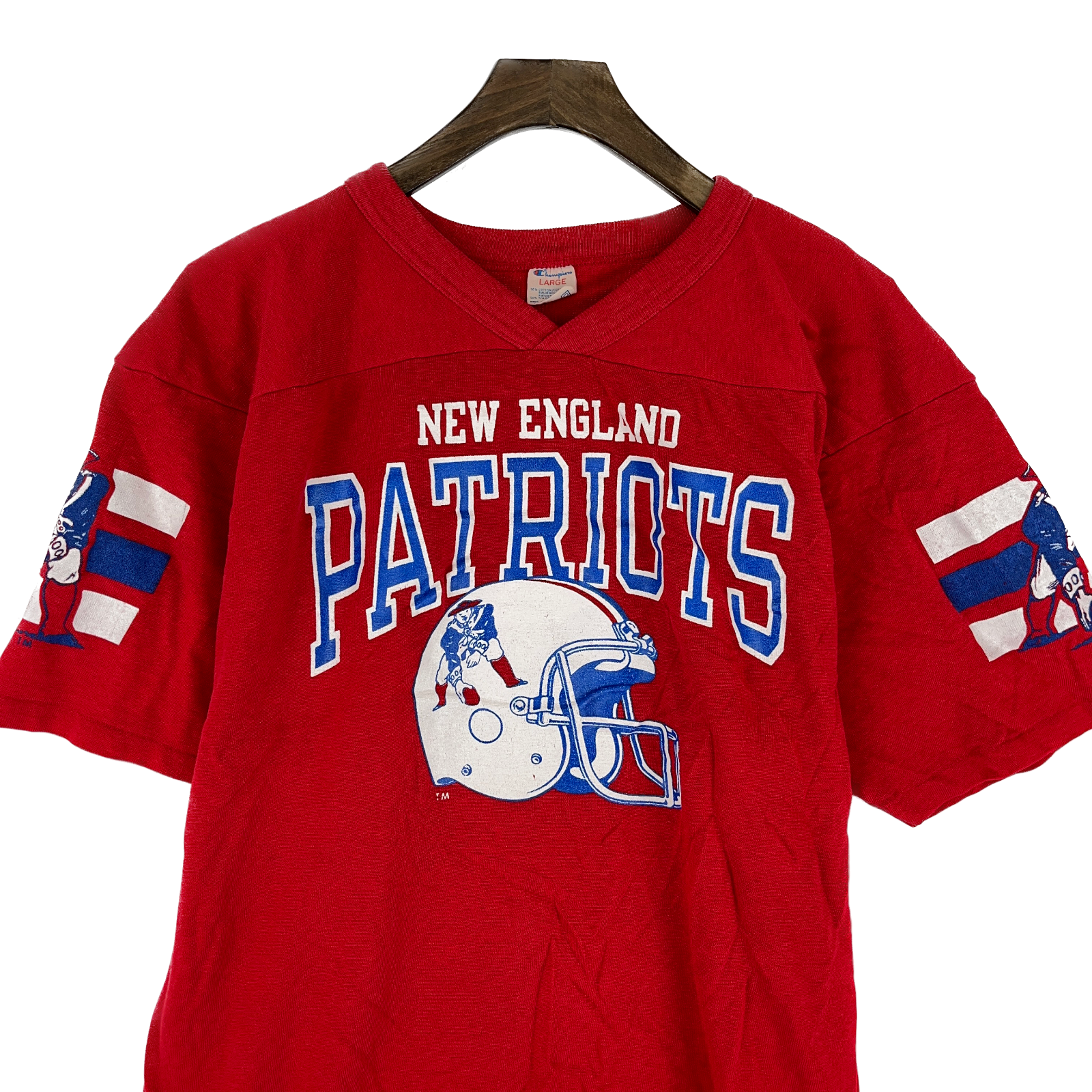 Vintage Champion New England Patriots NFL Red Jersey Size L