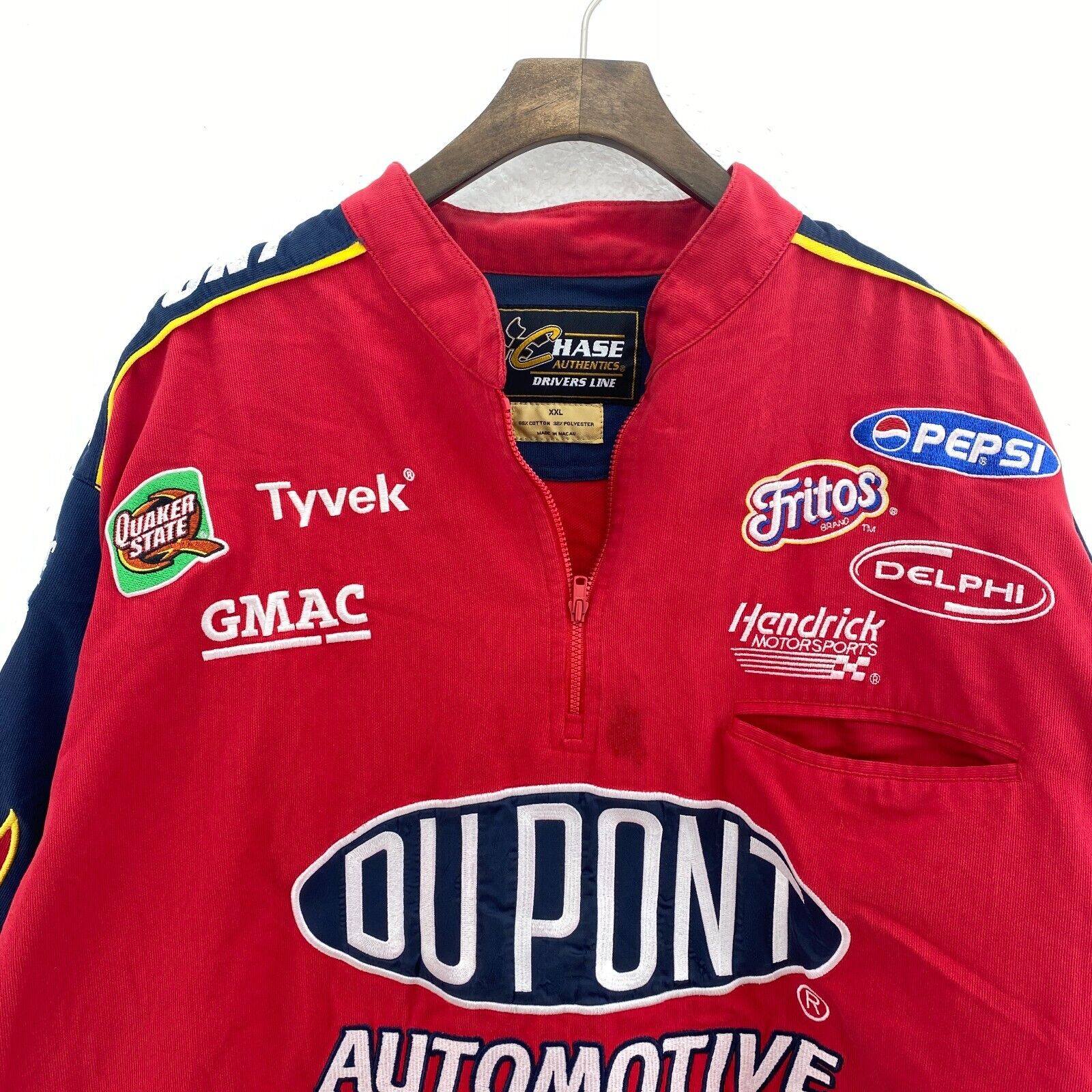 Vintage Chase Dupont Car Racing Quarter Zip Shirt Size 2XL